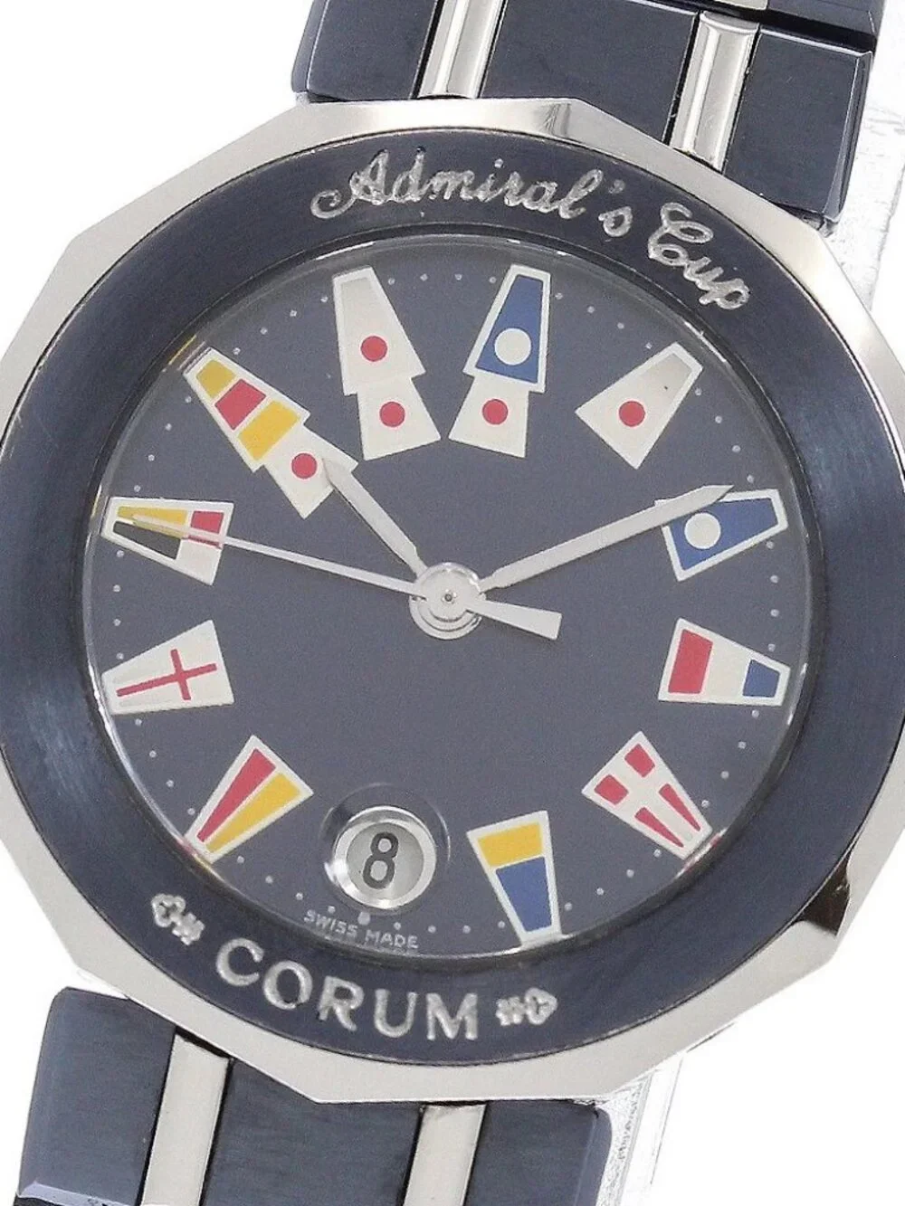 CORUM Admirals cup 39.610.30V050 Date Navy Dial Quartz Ladies Watch_966751